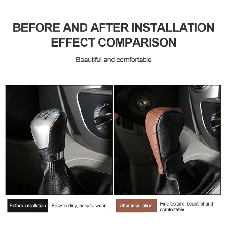 Universal Car PU Leather Gear Shift Knob Protective Cover