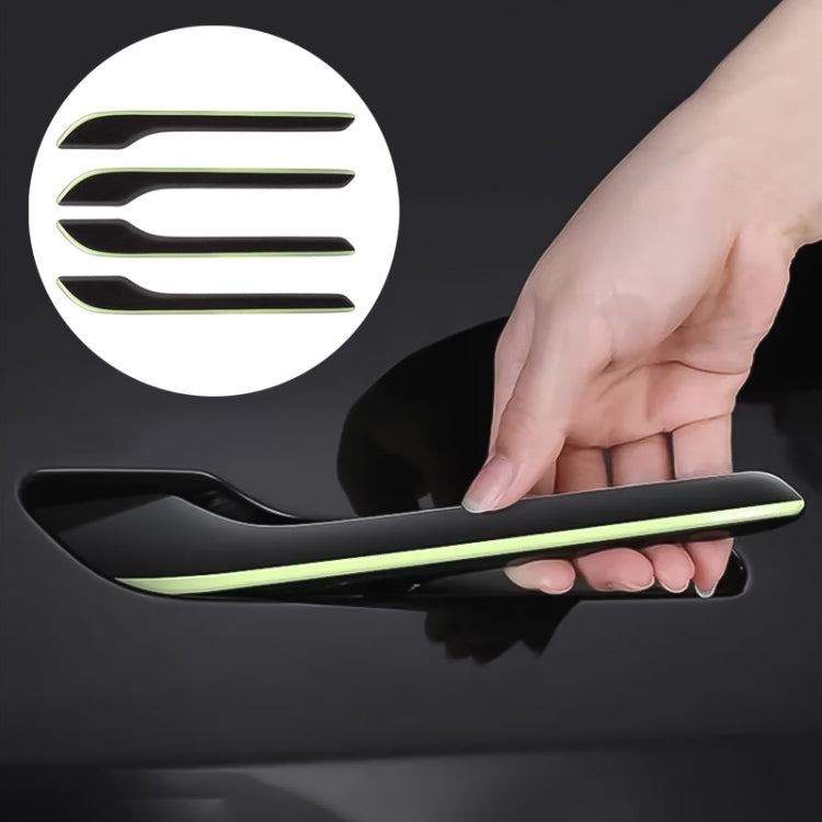 For Tesla Model 3 / Y 4pcs / Set Car Door Handle Luminous Decorative Sticker