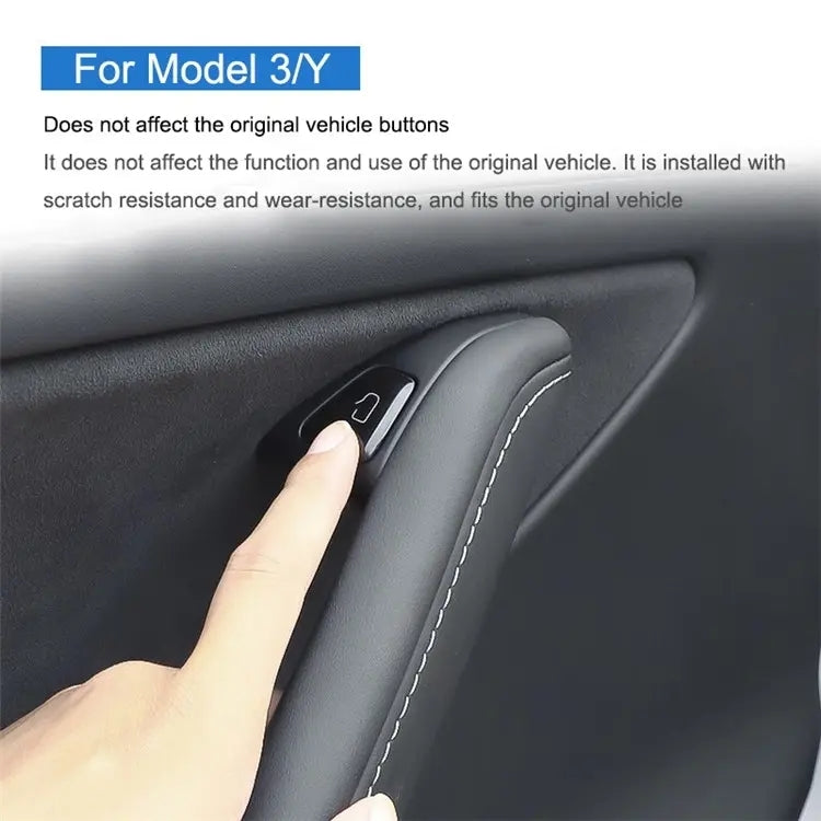 For Tesla Model 3 / Y 11pcs / Set Car Window Lift Button PU Adhesive Decorative Sticker