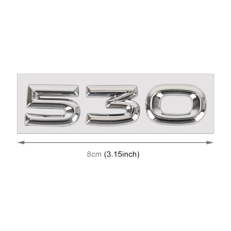 Car Number 530 Metal Personalized Decorative Stickers, Size: 8 x 2.5 x 0.5cm