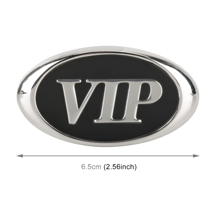 Car Oval Style VIP Metal Personalized Decorative Stickers, Size: 6.5 x 3.5 x 0.5cm