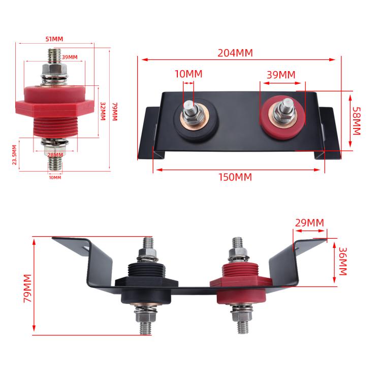 CP-5190 M10 Stainless Steel Stud Car RV Marine Battery Terminal Starter Battery Terminal Extender