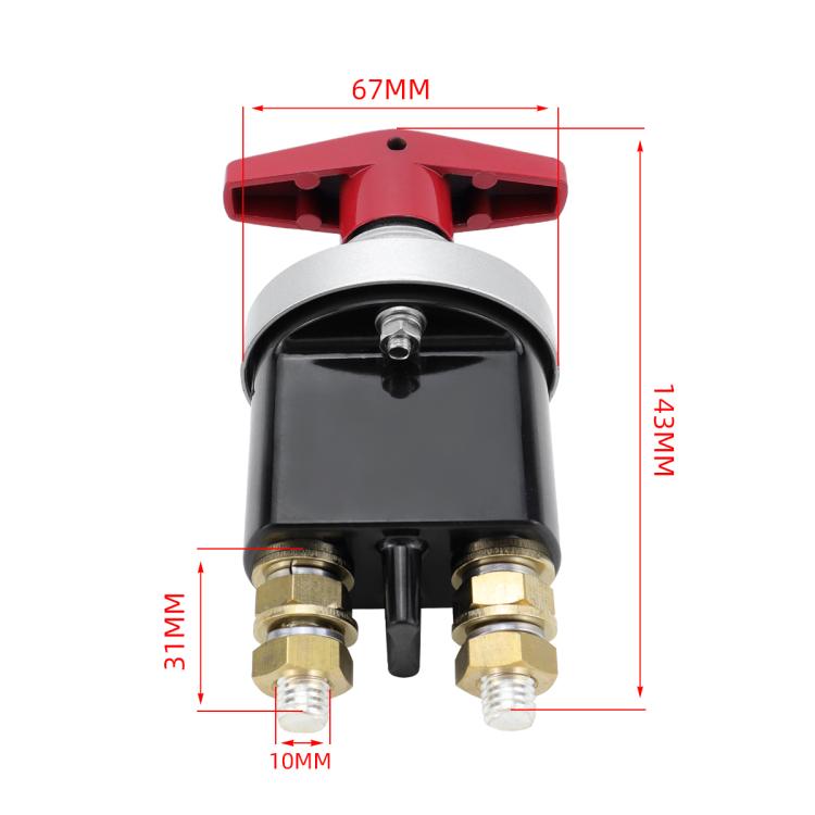 300A High Current Silver-plated Copper 12V-36V Battery Cut Off Switch with Red Handle Isolator