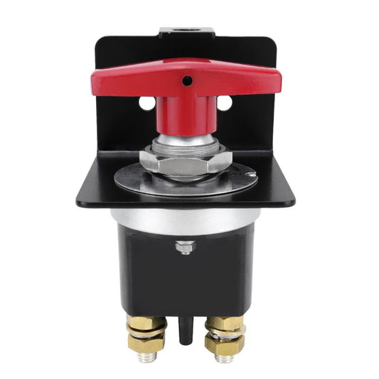300A High Current Silver-plated Copper 12V-36V Battery Cut Off Switch with Red Handle Isolator & Lock-Out Plate