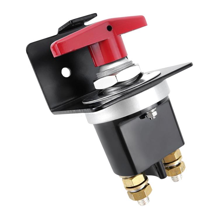 300A High Current Silver-plated Copper 12V-36V Battery Cut Off Switch with Red Handle Isolator & Lock-Out Plate