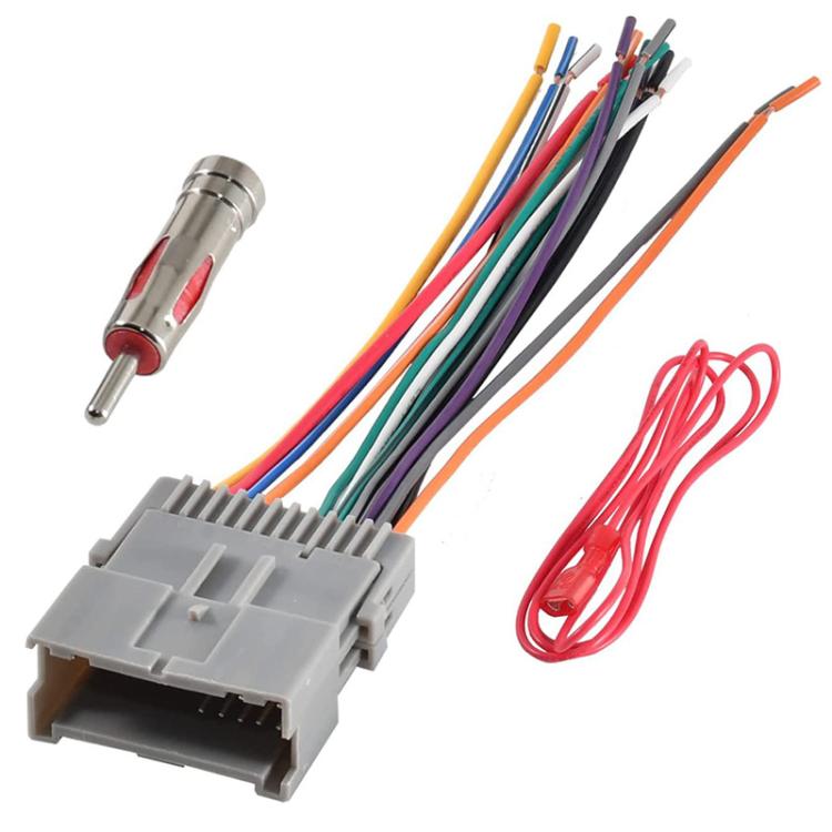 Car Stereo Radio Wiring Pigtail Harness for GMC, Power Cable for GMC + ACC + Antenna Adapter