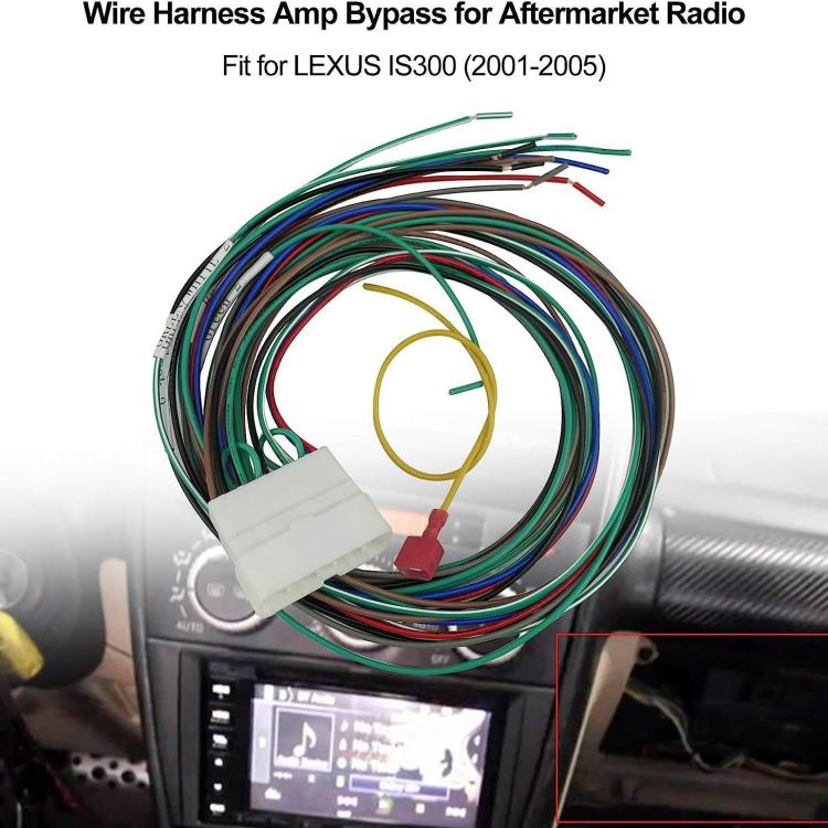 Radio Wiring Harness Stereo Connector with Amplifier Bypass for LEXUS IS300 2001-2005