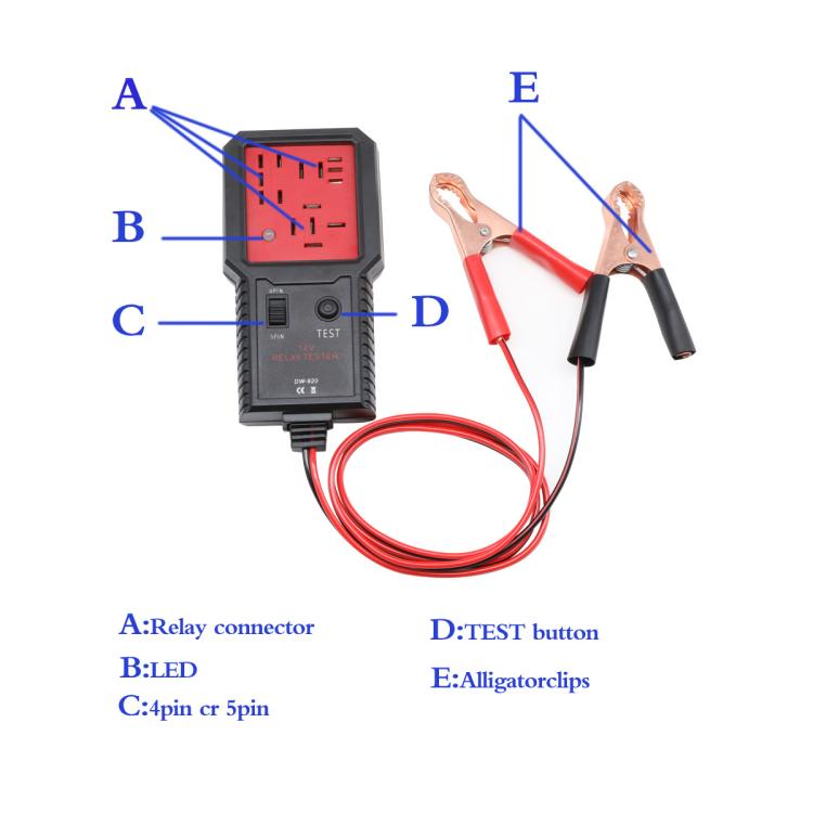 utomotive Relay Tester 12V Universal Relay Analyzer 4-Pin & 5-Pin Relays Tester