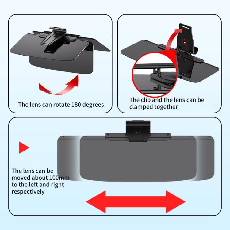 SHUNWEI SD-2302 Car Sun Visor Day Night Anti Glare Visor Adjustable Visor Protection Mirror