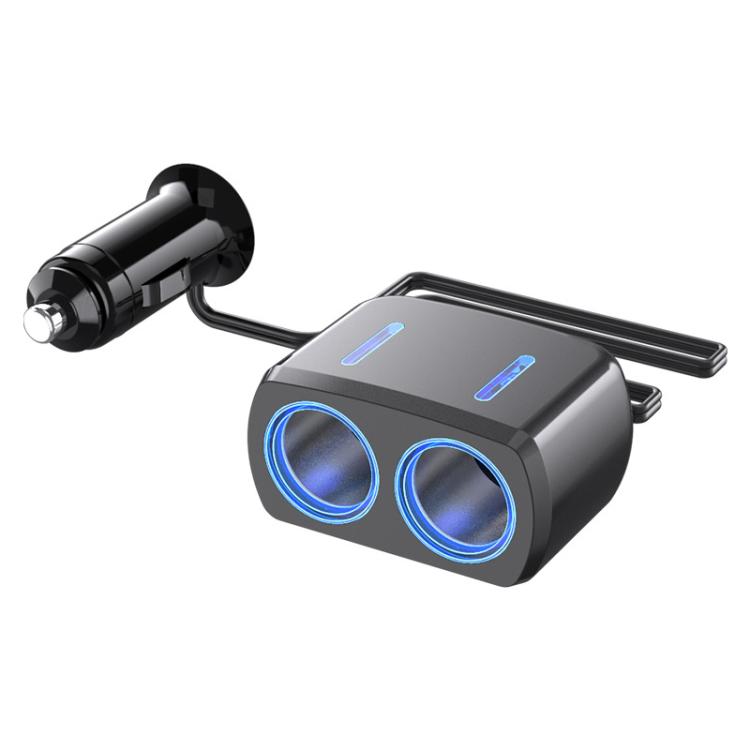 SHUNWEI SD-1904 Dual Socket Car Cigarette Lighter Splitter with USB Charger