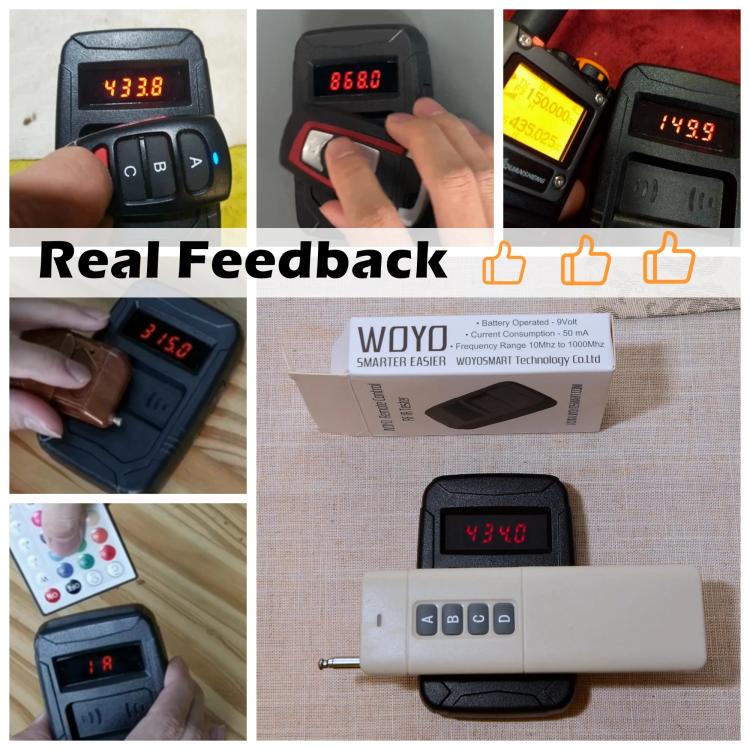 WOYO PL001 Car Remote Control Tester 10-1000MHZ RF IR Infrared Wireless Digital Frequency Tester for Truck Door Key Remote Clone