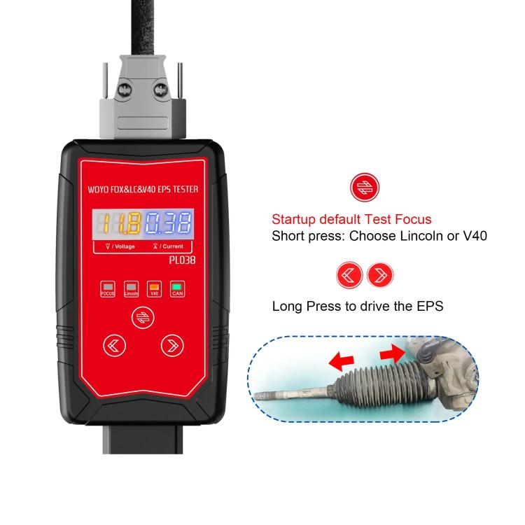 WOYO PL038 For Ford Focus, Kuga, Explorer, Lincoln, Volvo V40 Iron Shell Electric Power Steering Wheel Motor EPS Tester