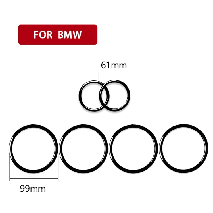 6pcs / Set Car Door Horn Ring Decorative Sticker for BMW X5 E70 2008-2013 / X6 E71 2009-2014, Left and Right Drive Universal