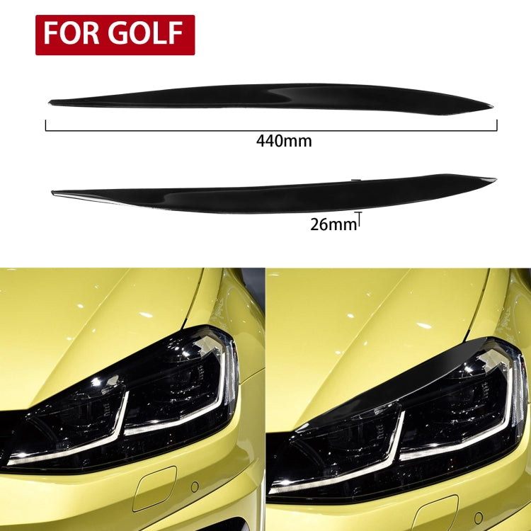 Pair Car Lamp Eyebrow Soft Decorative Sticker for Volkswagen Golf 7 / 7.5 2013-2018