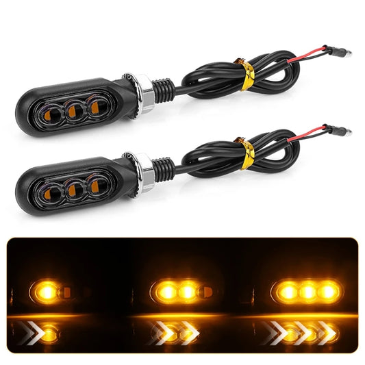 2pcs 12V 3LEDs Motorcycle Mini Water Turn Signal Light
