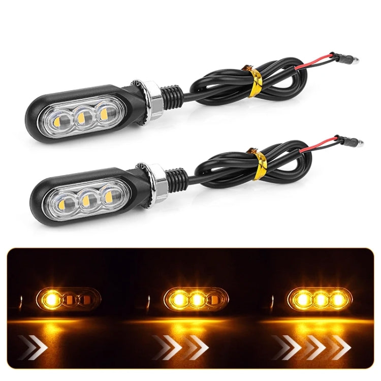 2pcs 12V 3LEDs Motorcycle Mini Water Turn Signal Light
