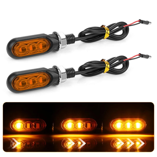 2pcs 12V 3LEDs Motorcycle Mini Water Turn Signal Light, 3LEDs (Yellow), 3LEDs (Black), 3LEDs (Transparent)