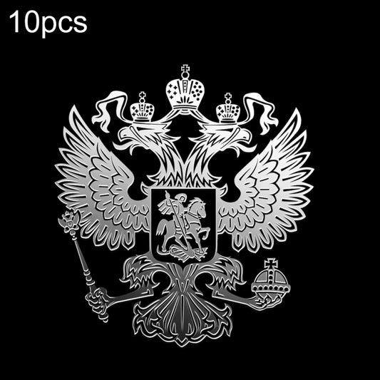 10pcs PITREW Coat of Arms of Russia Emblem Nickel Metal Car Stickers Decals