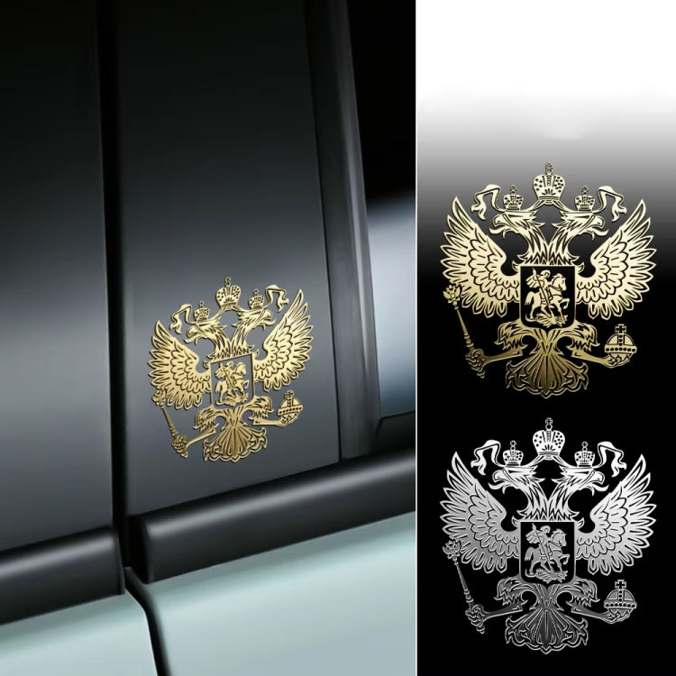 10pcs PITREW Coat of Arms of Russia Emblem Nickel Metal Car Stickers Decals