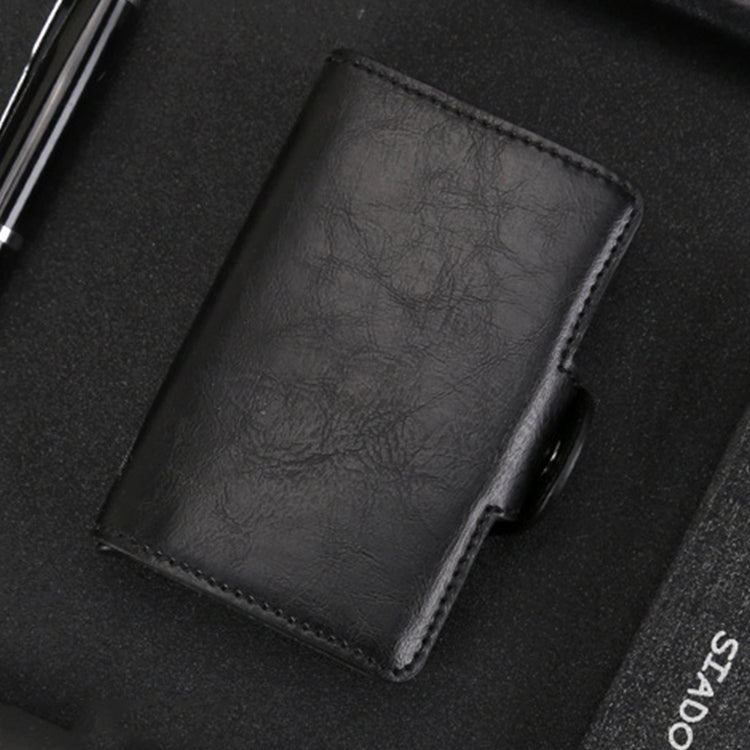 X-7 Antimagnetic RFID  Multi-functional Aluminum Crazy Horse Texture Leather Card Bag Wallet