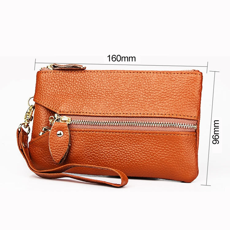 2001 Horizontal Square Litchi Texture Wallet Clutch Bag for Ladies, with Detachable Hand Strap & 6 Key Rings