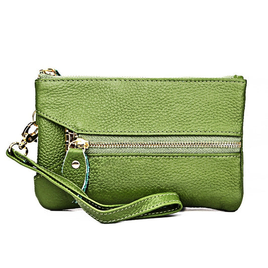 2001 Horizontal Square Litchi Texture Wallet Clutch Bag for Ladies, with Detachable Hand Strap & 6 Key Rings