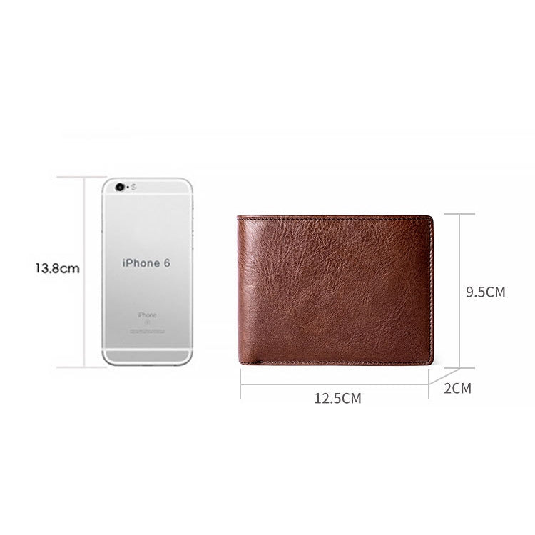 8016 Retro Cowhide Leather Multiple Card Slots Wallet for Men, with Removable Card Holder