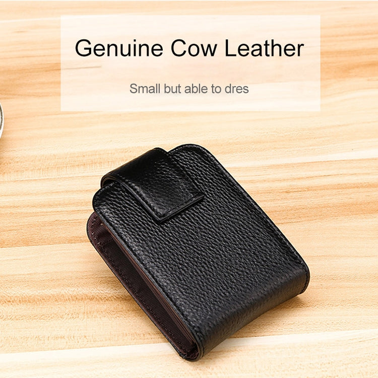 KB189 Vertical Cowhide Leather Organ Shape Multiple Card Slots Anti-magnetic RFID Wallet for Ladies, with Transparent Window, KB189 Sapphire Blue, KB189 Black, KB189 Purple, KB189 Rose Red