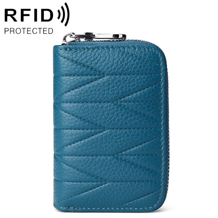 KB191 Zipper Cowhide Leather Organ Shape Multiple Card Slots Anti-magnetic RFID Wallet Clutch Bag for Ladies, KB191 Brown, KB191 Aqua Blue, KB191 Black, KB191 Dark Blue, KB191 Pink, KB191 Light Purple, KB191 Wine Red