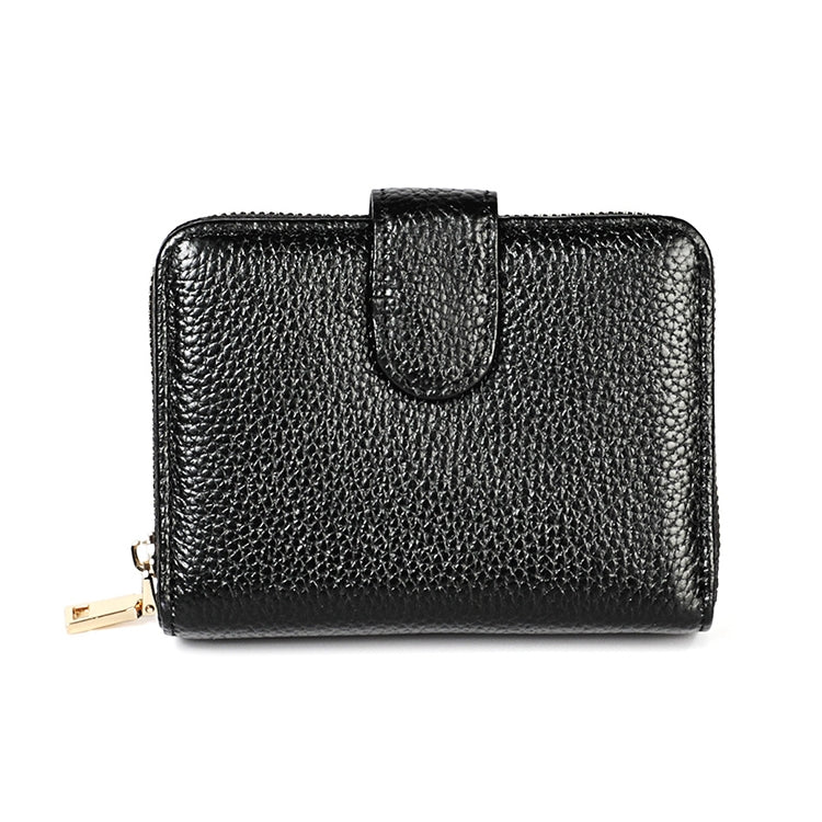 KB192 Buckle Zipper Cowhide Leather Organ Shape Multiple Card Slots Anti-magnetic RFID Wallet Clutch Bag for Men