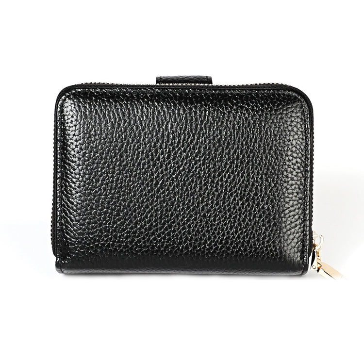 KB192 Buckle Zipper Cowhide Leather Organ Shape Multiple Card Slots Anti-magnetic RFID Wallet Clutch Bag for Men