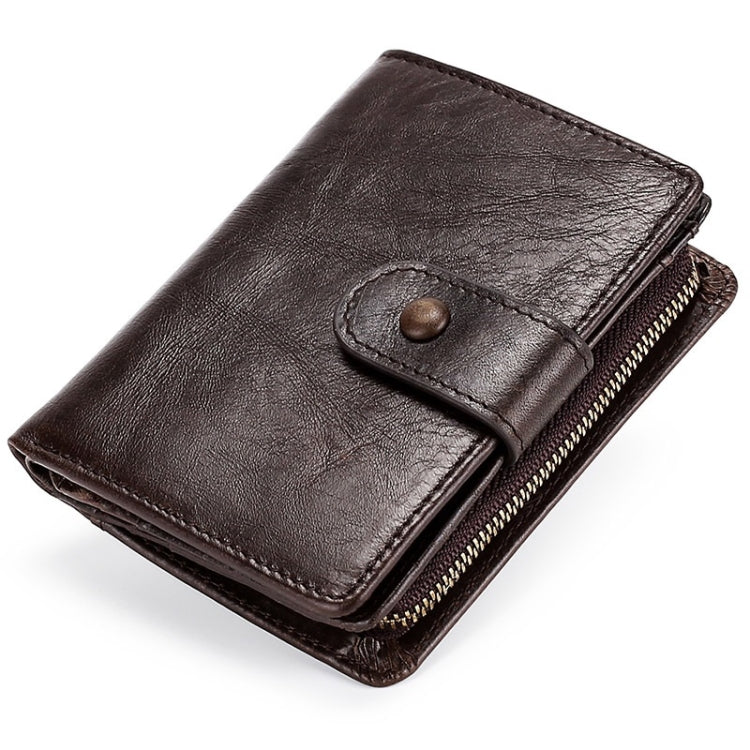 TP-201 Crazy Horse Leather Multi-functional Lather RFID Clasp Retro Wallet