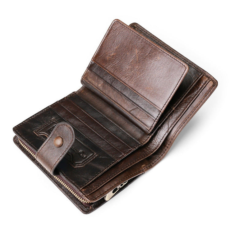 TP-201 Crazy Horse Leather Multi-functional Lather RFID Clasp Retro Wallet