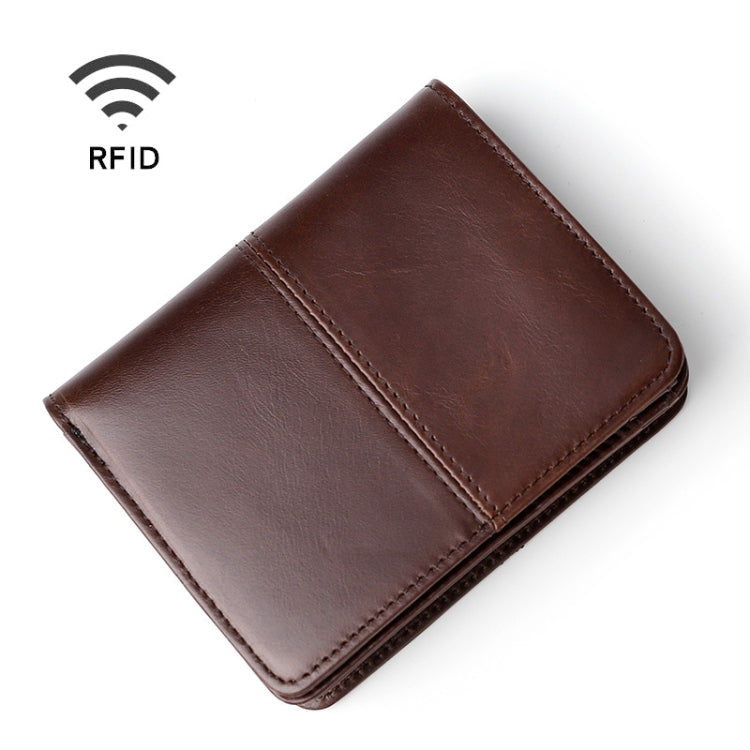 TP-195 Oilskin Leather Multi-functional Change Purse RFID Leather Wallet
