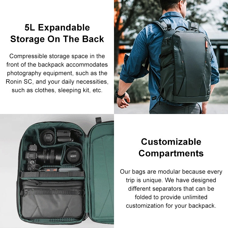 PGYTECH P-CB-020 2 in 1 Waterproof  Shockproof Outdoor Dual Shoulders Backpack + Single Shoulder Bag