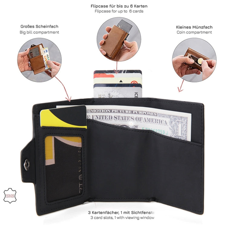 CH0727-1 RFID Carbon Fiber Zipper Multifunctional Card Package