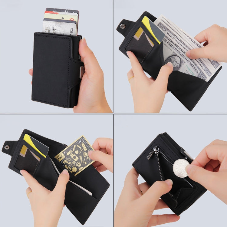 CH0727-1 RFID Carbon Fiber Zipper Multifunctional Card Package