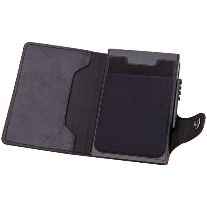 X-51 Automatically Pop-up Card Type Anti-magnetic RFID Anti-theft PU Leather Wallet with Card Slots
