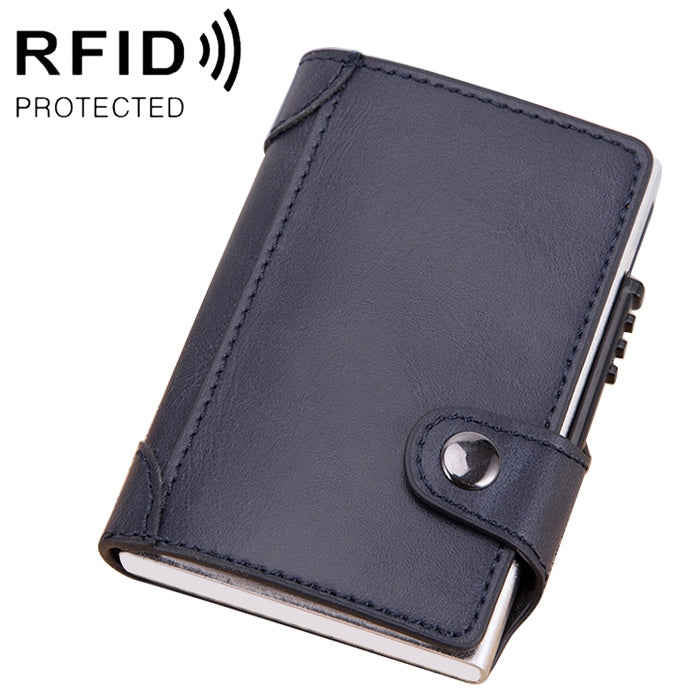 X-51 Automatically Pop-up Card Type Anti-magnetic RFID Anti-theft PU Leather Wallet with Card Slots