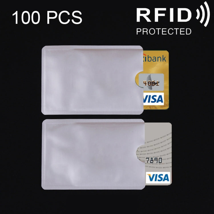 100 PCS Aluminum Foil Card Protective Cover Case RFID Blocking Safety Shield Identity Sleeves Cards Bag, Size: 9.1*6.3cm