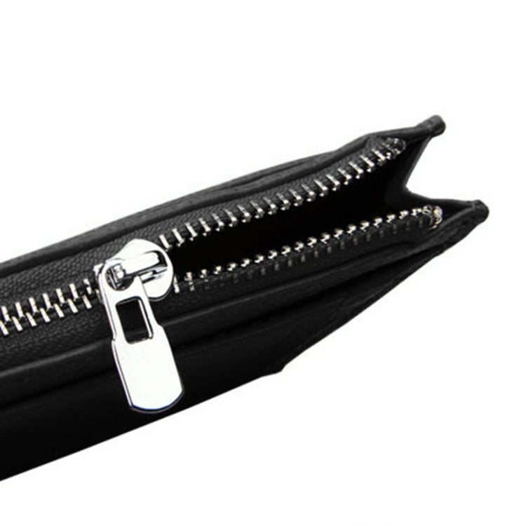 Cowhide Leather Solid Color Zipper Card Holder Wallet RFID Blocking Card Bag Protect Case Coin Purse, Size: 11*8*1.5cm