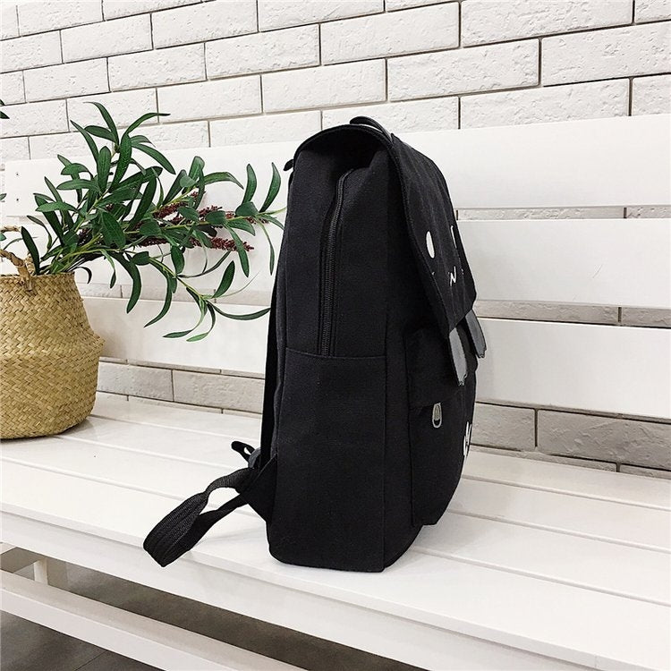 Cat Shape Leisure Fashion Canvas Double Shoulders Bag Backpack