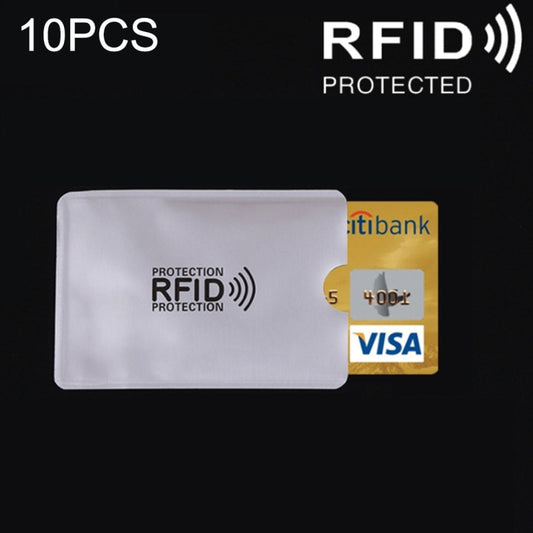 10 PCS Aluminum Foil RFID Blocking Credit Card ID Bank Card Case Card Holder Cover, Size: 9.1*6.3cm
