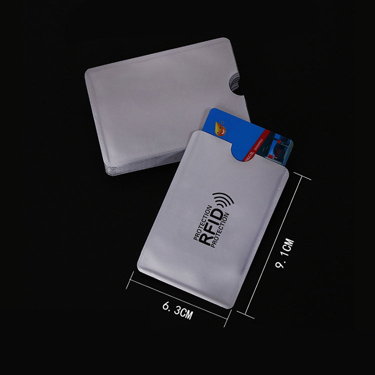 Aluminum Foil RFID Blocking Credit Card ID Bank Card Case Card Holder Cover, Size: 9.1*6.3cm