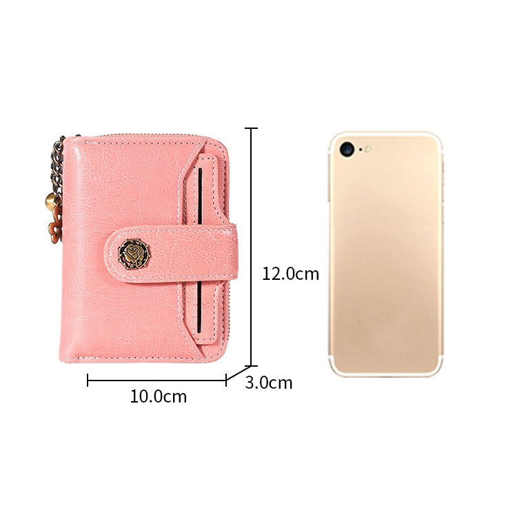 3522 Short Anti-magnetic RFID Wallet Multi-function Wallet for Ladies, with Card Slots