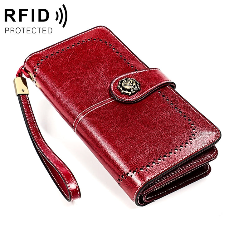 3556 Large Capacity Long Multi-function Anti-magnetic RFID Wallet Clutch for Ladies with Card Slots