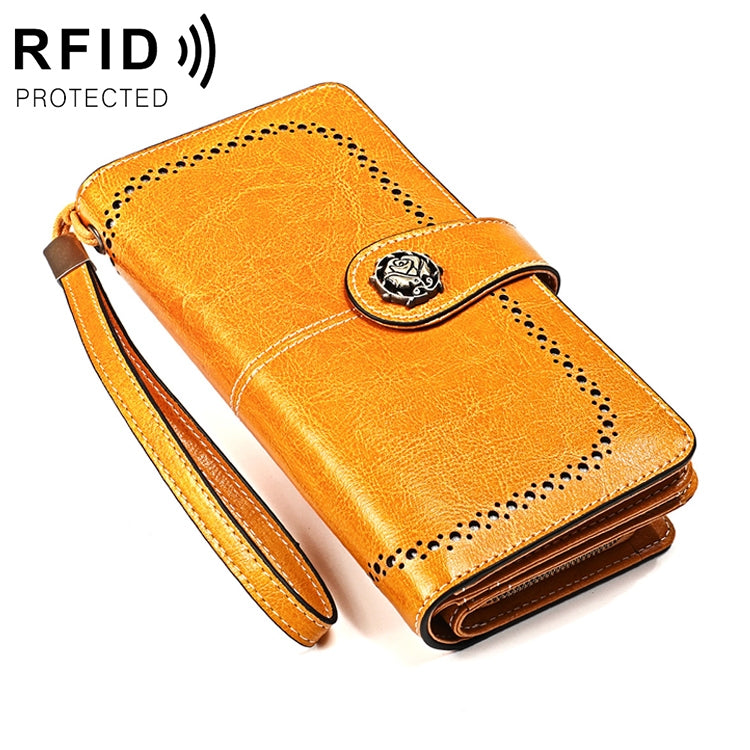 3556 Large Capacity Long Multi-function Anti-magnetic RFID Wallet Clutch for Ladies with Card Slots