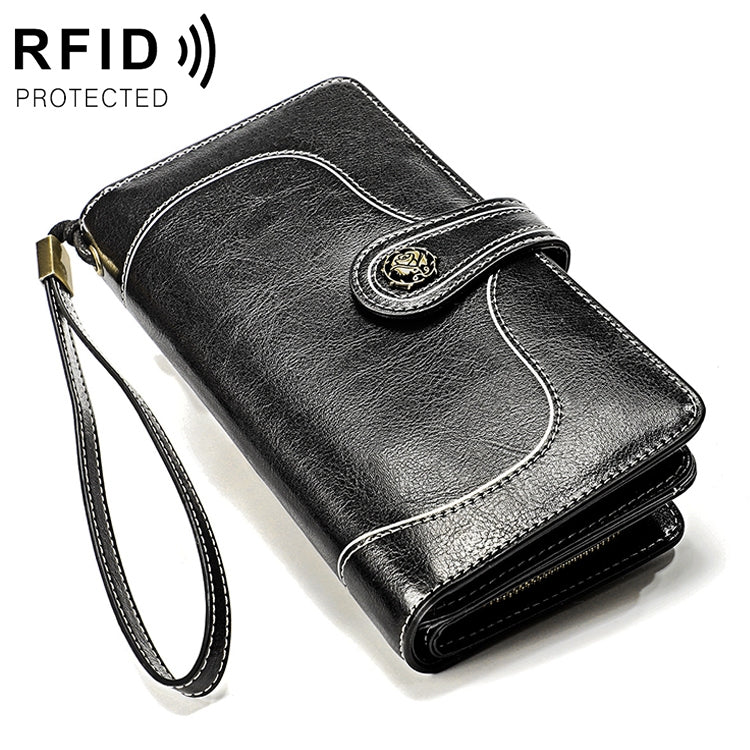 3555 Large Capacity Long Multi-function Anti-magnetic RFID Wallet Clutch for Ladies with Card Slots