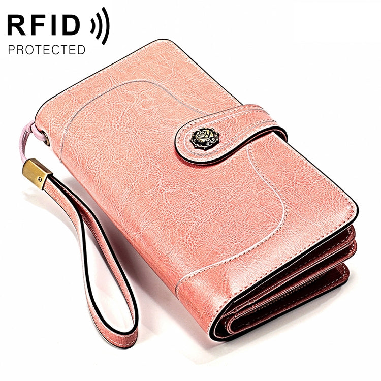 3555 Large Capacity Long Multi-function Anti-magnetic RFID Wallet Clutch for Ladies with Card Slots