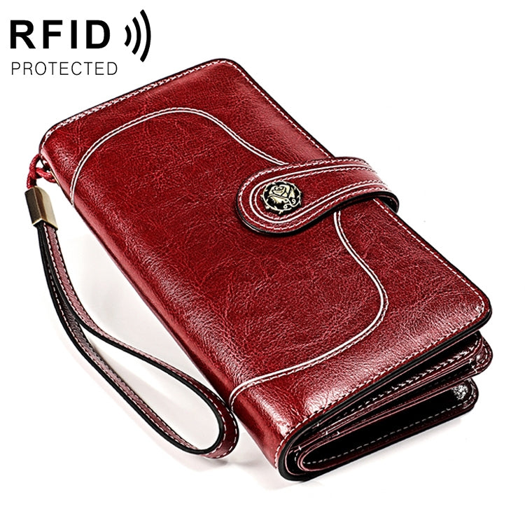 3555 Large Capacity Long Multi-function Anti-magnetic RFID Wallet Clutch for Ladies with Card Slots